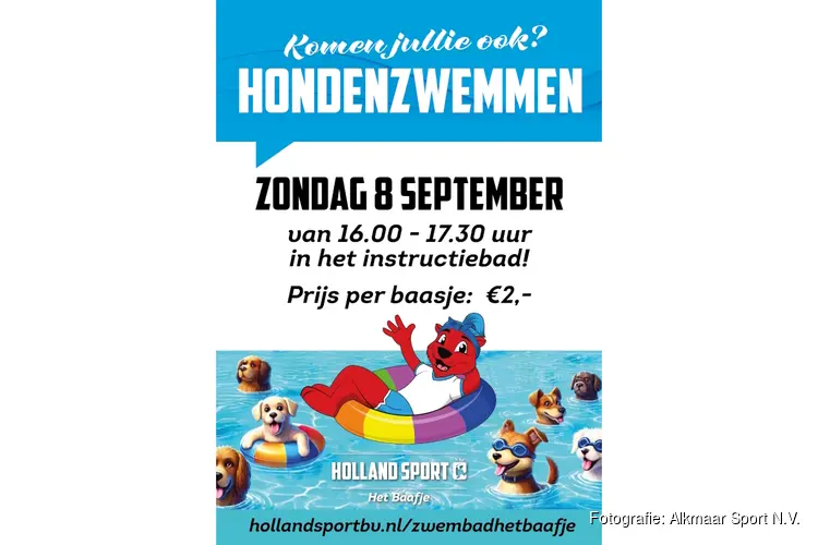 Hondenzwemmen in zwembad Het Baafje in Heiloo